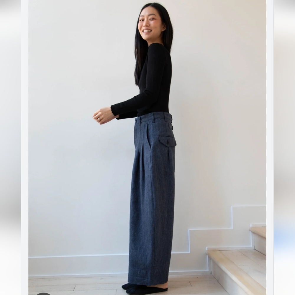 POLECI WIDE LEG COTTON JEANS Women's Blue Wide Leg Pants 6 REVOLVE
